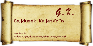 Gajdusek Kajetán névjegykártya